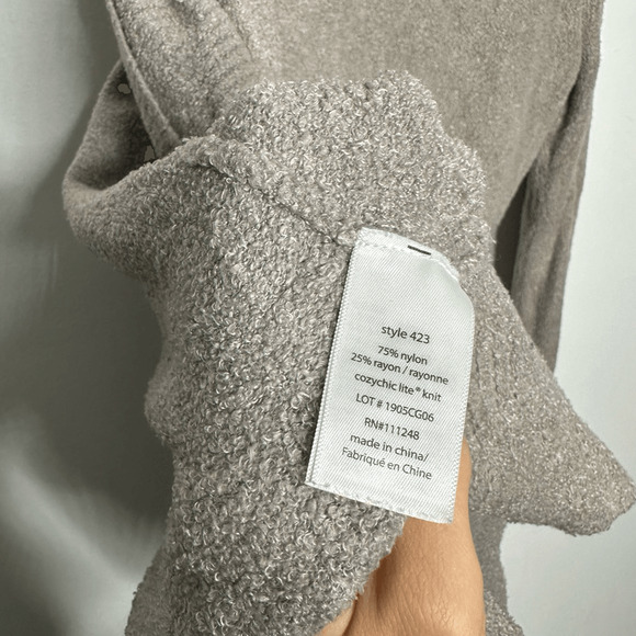 BAREFOOT DREAMS CozyChic Lite Circle Cardi Deep Taupe 423 womens medium M - Picture 6 of 6